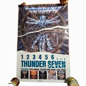 Triumph Thunder Seven 24x36 Promo Poster Vintage 1984 Record Store Display MCA